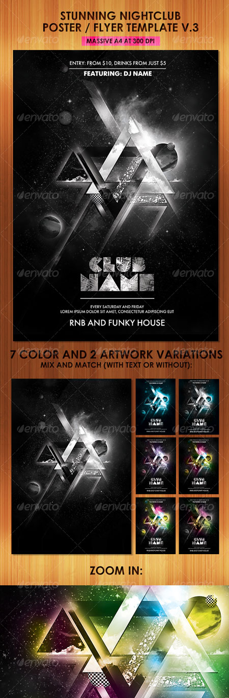 Graphicriver Stunning Nightclub Poster Flyer Template v3 Graphicriver Stunning Nightclub Poster Flyer Template v3