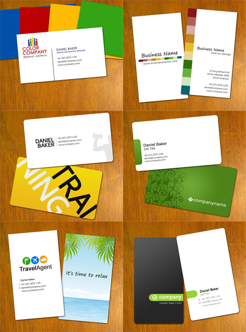 Business cards for different professions
